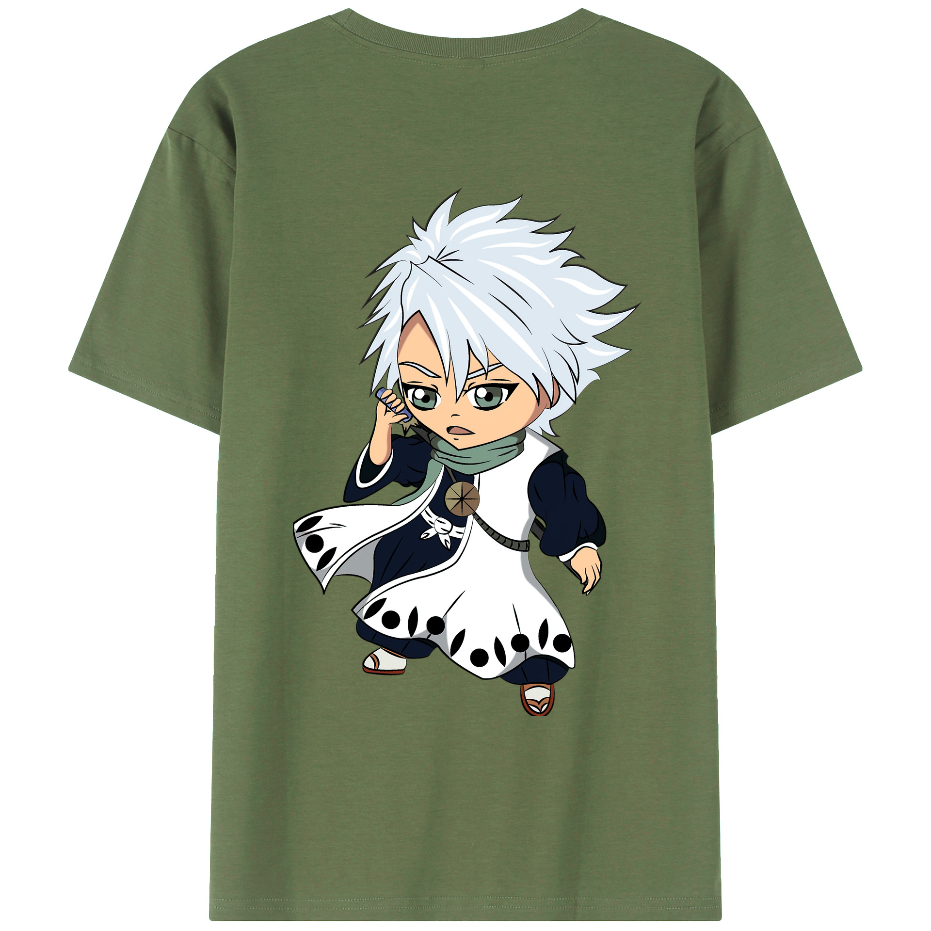 （画像用） ブリーチ 日番谷冬獅郎（ひつがや とうしろう） BLEACH Hitsugaya Toushirou 綿100％ メンズ半袖Tシャツ（バックプリント） 通気性